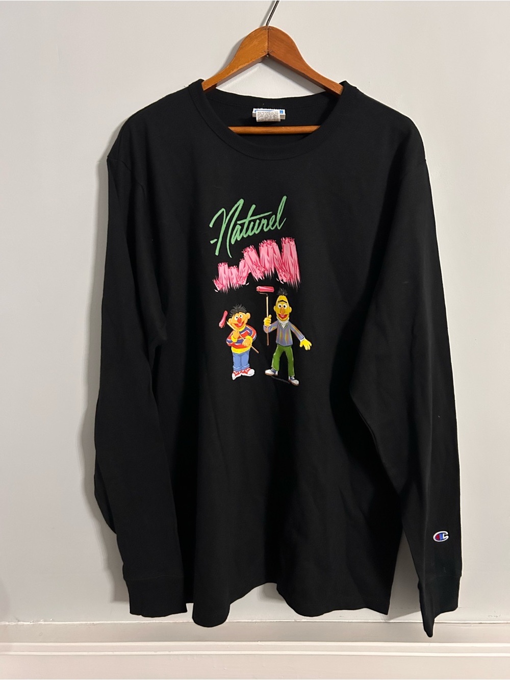 Champion X Sesame Street T Shirt Bert & Ernie XL Men's Long Sleeve